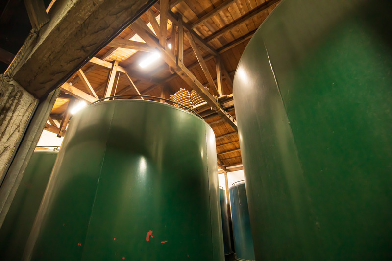 Sake brewery tanks